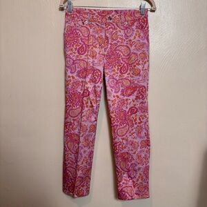 Lauren Ralph Lauren Women’s Pants Paisley Print Pockets Pink Orange Size 2P